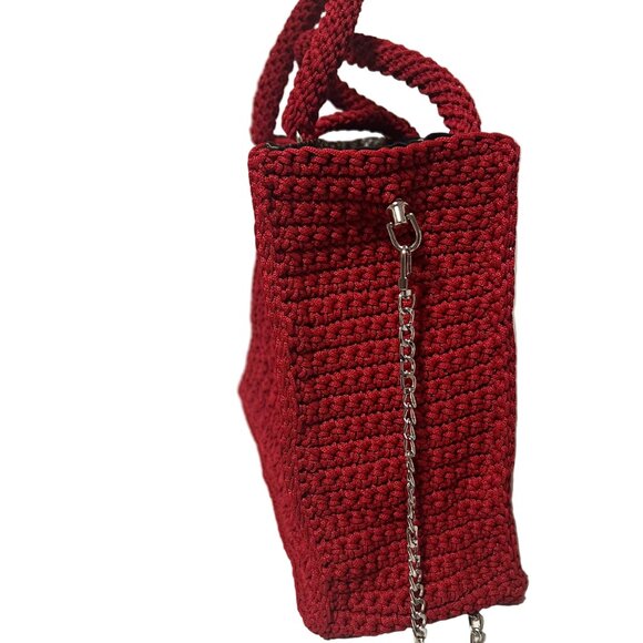 Handmade Red Satchel Handbag - Picture 3 of 6